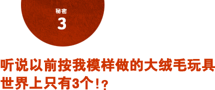 秘密3 听说以前按我模样做的大绒毛玩具世界上只有3个!? 